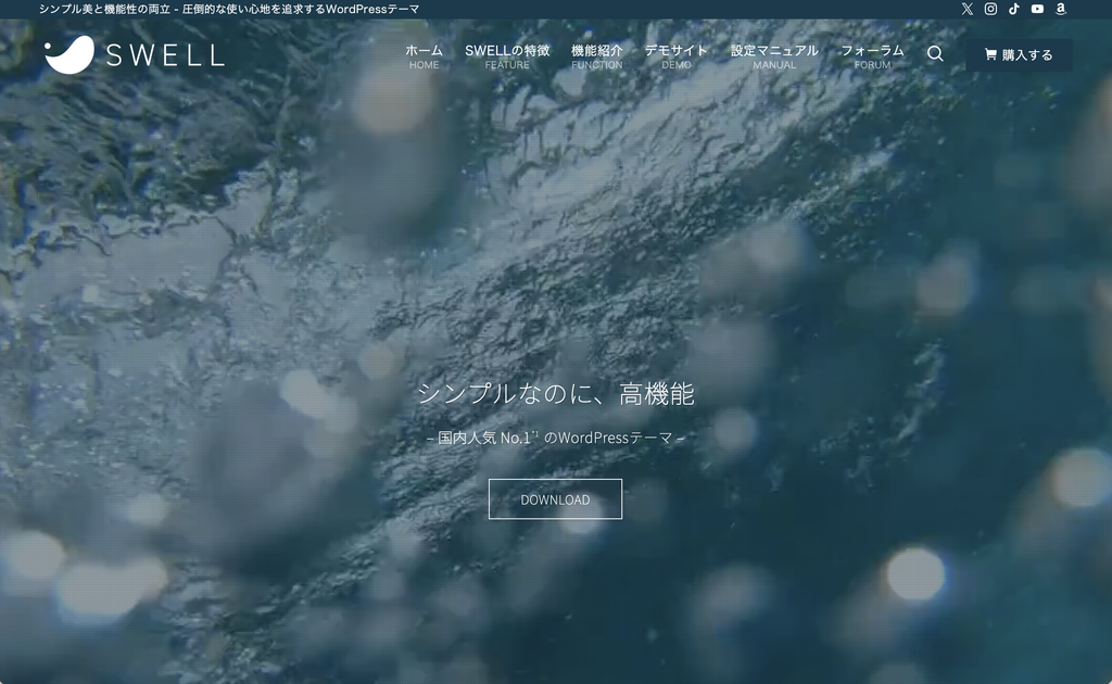 SWELL 公式サイト スクリーンショット（2026年8月撮影）